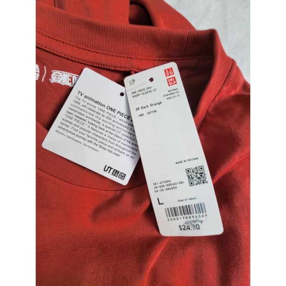 Uniqlo UT One Piece 15th Anniversary Dark Orange T-Shirt Large Cotton Unisex New - Picture 3 of 8